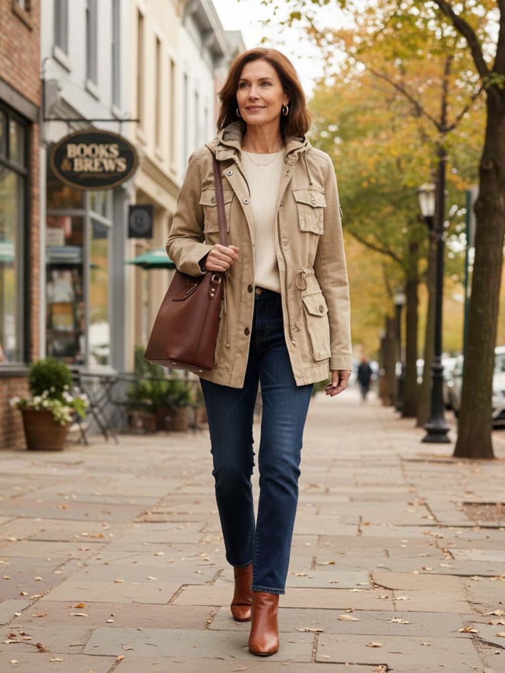 L'Atelier Utility Jacket Tan Hooded Drawstring Waist M NWOT Safari Jacket As-Is